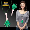 Green & White Hand Clapper w/ Attached J Hook